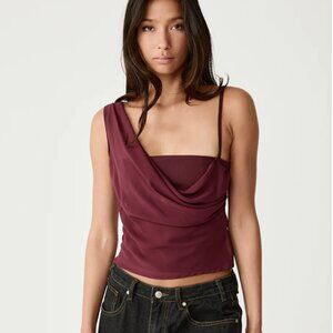 NWT Charcoal Davina Top in Berry, Size 2 (US)/6 (AU)